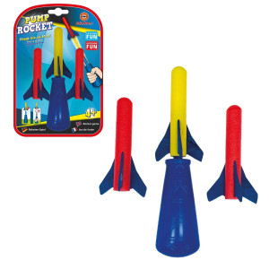 Paul Gnther 1557 Rocket Game Mini Hand Pump Rocket Includes 3 Foam Rockets Rockets Fly Up To 10 Metres For Children From 4 Ye