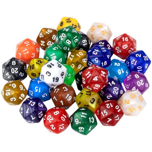 30 Pieces 20 Sided Polyhedral Dice Set 22 Colors 20 Sides Dice Assortment For Dungeons And Dragons Rpg Mtg Table Games Come With