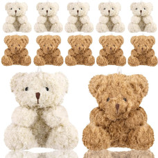 10 Pieces Plush Mini Teddy Bear 4 Inch Stuffed Animals Tiny Soft Bear Doll For Graduation Birthday Wedding Baby Shower Decoratio