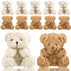 10 Pieces Plush Mini Teddy Bear 4 Inch Stuffed Animals Tiny Soft Bear Doll For Graduation Birthday Wedding Baby Shower Decoratio