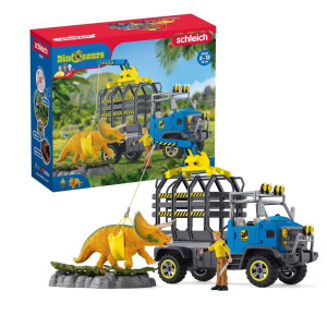 Schleich Dinosaurs Dinosaur Toys For Kids Dino Transport Mission Set With Dinosaur Truck And Triceratops Toy 13 Pieces Ages