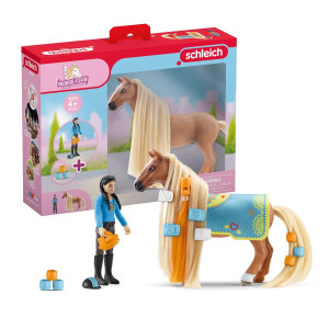 Schleich Horse Club Sofias Beauties 18Piece Horse Beauty Set Horse Rider Kim And Horse Figurine With Brushable Styling Hair