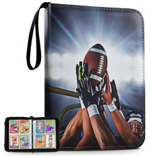 Football Card Binder With Sleeves Football Card Holder Sports Cards Storage Organizer For Collector With Waterproof Surface A