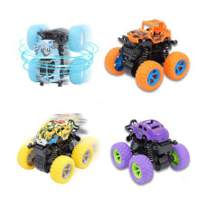 4Pack Frictionpowered Monster Trucks With 360Degree Rotation Durable Toys For Boys And Girls Ages 312