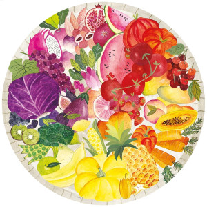 Ravensburger Circle Of Colors Fruits And Vegetables 500 Piece Round Jigsaw Puzzle For Adults Kids Unique Softclick Technolo