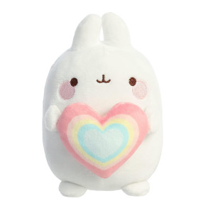 Aurora Playful Molang Rainbow Heart Molang Stuffed Animal Adorable Characters Playful Fun White 6 Inches