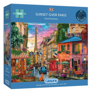 Sunset Over Paris 1000 Piece Jigsaw Puzzles For Adults Sustainable Puzzle For Adults Premium 100 Recycled Board Great Gif