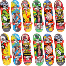 12 Pack Collectible Fingerboards Finger Skateboards Toy Mini Fingerboards Skateboards Set Finger Toy Skateboards Gifts For Skate