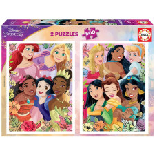 Educa Disney Princess 2 Puzzles Of 500 Pieces With Disney Images Approximate Size 34 X 48 Cm Includes Fix Puzzle To Hang T