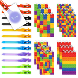 12 Invisible Ink Pen With Uv Light And 12 Mini Construction Notebook Set Party Favors For Kids 812 Construction Party Favors