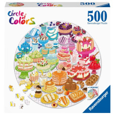 Ravensburger Adult Jigsaw Puzzle 500 Piece Round Jigsaw Puzzle Desserts Circle Of Colors Adults And Children From 12 Y