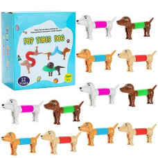 12 Pack Dog Pop Tubes Autism Sensory Toys Fidget Toys For Kids Girlstoddler Toys Age 24Kids Toysgirls Toyssensory Fidget