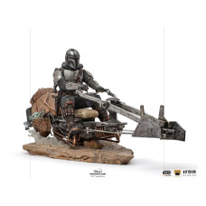 Iron Studios 110 The Mandalorian On Speederbike Deluxe Art The Mandalorian