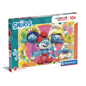 Clementoni The Smurfs Supercolor Smurfs104 Pices 6 Ans Enfant Puzzle Dessin Animfabriqu En Italie 25733 Multicolore Medi