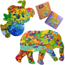 Gayisic Puzzles For Kids Ages 810 96 Pieces Koala And 200 Pieces Elephant Jigsaw Puzzles Unique Irregular Pieces Gift For 4 6