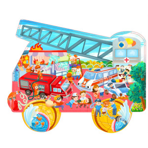 100 Piece Puzzles For Kids Ages 48810Fire Truck Shaped Floor Jigsaw Puzzles Gift For Children Learning Educational Puzzle To