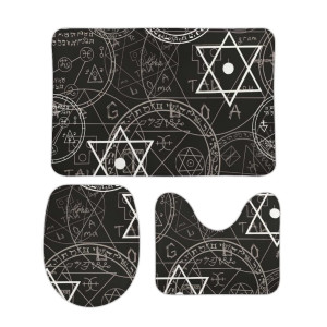 Chfukew Goth Gothic Bathroom Rugs And Mats Sets 3 Piece Washable Coral Non Slip Bath Mat Rugs With Backing Pad Contour Rug And T