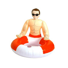 NPW Inflatable Pool Hunk Ring - Red Lifeguard Float