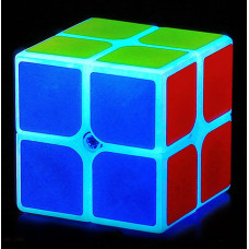 Tanch Blue Fluorescent Speed Cube 2X2X2 Glow In Dark Magic Cube Puzzle Luminous Magic Cubes