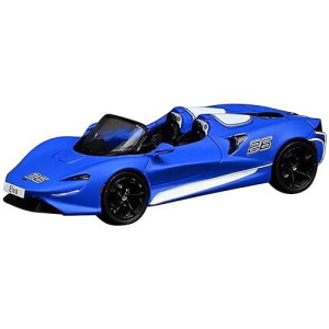 Mclaren Elva Convertible #26 Matt Blue With White Stripes And Extra Wheels 1/64 Diecast Model Car By Cm Models Cm64-Elva-01