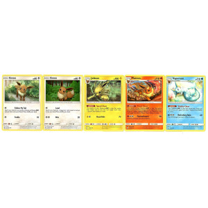 Jolteon Flareon Vaporeon 2 Eevee Cosmic Eclipse Eeveelution Pokemon 5 Card Lot 702362523642236