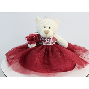 Kinnex Collections By Amanda 20'' Quince Anos Quinceanera Last Doll Teddy Bear With Dress (Centerpiece) B16631-7 (Burgundy1)