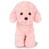 Weigedu Pink Puppy Dog Stuffed Animals Plush Toys, Pink Poodle Bichon Frise Maltese Stuffed Dog Plush, 12.6 Inches