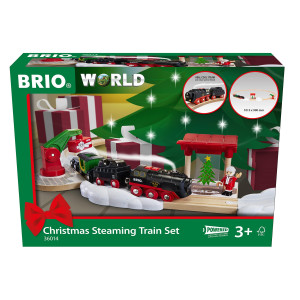 Brio World 36014 Christmas Steaming Train Set 27Piece Kidfriendly Set Age 3 Compatible Fsccertified Beech Wood Com