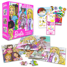 Hasbro Shop Barbie Jigsaw Puzzle Set For Kids Barbie Gift Bundle With 3 Barbie And Friends Puzzles Plus Unicorn And Pikmi Pops