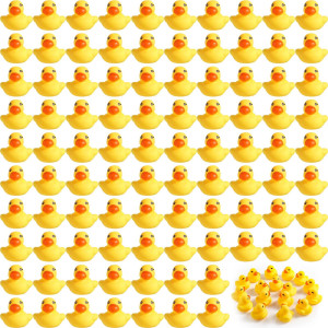 200 Pcs Mini Rubber Ducks In Bulk Yellow Tiny Baby Shower Ducks Float Squeak Bathtub Duckies Preschool Bath Toy For Birthday Par