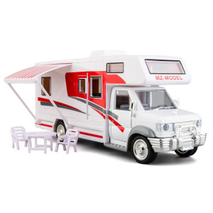 Bdtctk 128 Scale Diy Luxury Motorhome Diecast Car Model Zinc Alloy Diecast Pull Back Vehicles Kid Toys For Boy Girl Gift Re