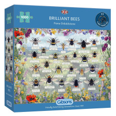 Brilliant Bees 1000 Piece Jigsaw Puzzle For Adults Fiona Osbaldstone Sustainable Puzzle For Adults Premium 100 Recycled B