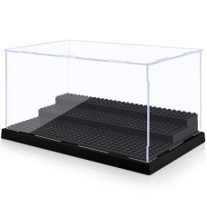 Minifigure Display Case For Action Figures Blocks Clear Dustproof Acrylic Display Box Storage With 3 Movable Steps Gifts For Ch