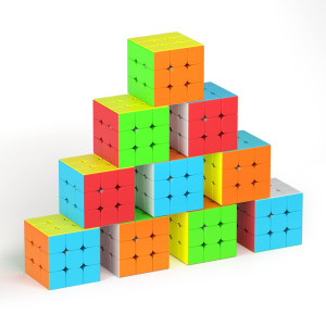 Full Size 3X3X3 Speed Cube Set 22In Puzzle Party Favors Toy Stickerless Magic Cube Set School Classroom Prize For Students B