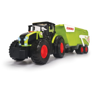 Dickie Toys 203739004 Claas Tractor With Trailer Claas Tractor From Dickie Toys With Freewheel Interior Lights Sound Mov