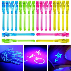 Enjocases 20 Pieces Invisible Ink Pen With Uv Light Spy Pen Magic Marker For Kids Party Favors Ideas Gifts Easter Day Halloween