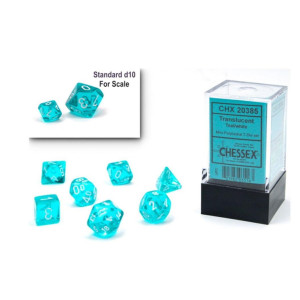 Chessex Dice Set 10Mm Translucent Tealwhite Plastic Polyhedral Dice Set Dungeons And Dragons Dd Dnd Ttrpg Dice Includes