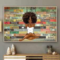 Funny Jigsaw Puzzles I Am Afro Queen Meditation Poster Black Woman Poster African American Wooden Puzzle For Adults Kids Toys Gi