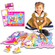 Hasbro Shop Barbie Floor Puzzle For Kids Girls Bundle With 28 Pc Barbie And Friends Foam Puzzle Plus Unicorn Stickers And Mor