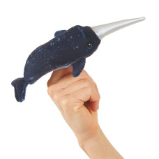 Folkmanis Mini Narwhal Finger Puppet Blue