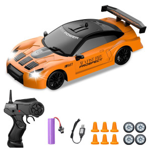 Yuan Plan Remote Control Car Drift Rc Car 124 24Ghz 4Wd High Speed Rc Vehicle Cars Toys With Led Light And Drift Tires Usb Ch