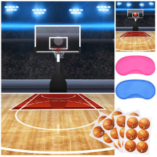 Reusable Pin The Basketball On The Basketball Circle Party Gamelarge 21 Inches X 28 Inches Poster 24 Basketball Stickers For K