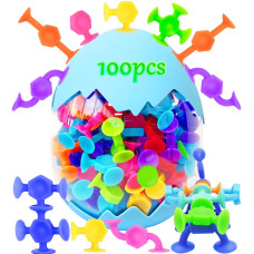 Createview 50Pcs Bath Toys For Kids Ages 3 Suction Cup Sensory Toys For Autistic Children Travel Toys Window Toys Stem Learni