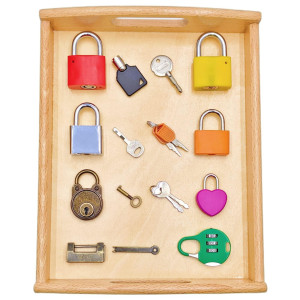 Mikneke Montessori Lock And Key Toy Set For Toddlers Toy Keys Homeschool Preschool Learning Activities Wooden Montessori Mater