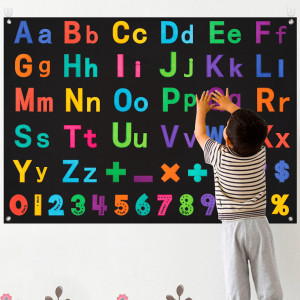 Watinc 151Pcs Alphabets Letters Numbers Felt Board Story Preschool Set Colorful Abc Letter Upper Lower Case Math Symbols Large W