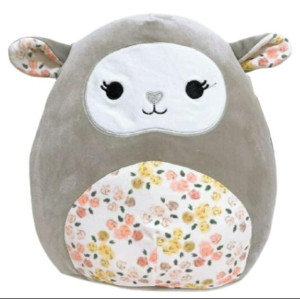 Squishmallows Official Kellytoy Easter Squad Squishy Soft Plush Toy Animal 5 Inch Elea Lamb Floral Belly