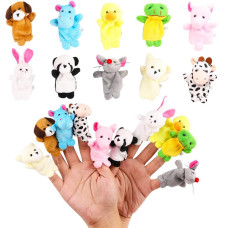 10Pcs Finger Puppets Set Soft Plush Animals Finger Puppet Toys For Kids Mini Plush Figures Toy Assortment For Boys Girls P