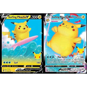 Surfing Pikachu V Vmax 008025 009025 Celebrations Pokemon Ultra Rare Lot 25Th Anniversary