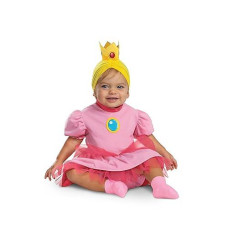 Disguise Infant Princess Peach Costume, Official Super Mario Bros Outfit For Babies, Size (6-12 Months)