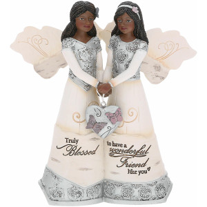 Pavilion Wonderful Friend 55 Double Ebony Angel Figurine Religious Best Friend Bestie Bff God Jesus Lover Christian Christ